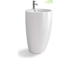 KARAG Lavabo Totem Rond TROCADERO 83x47x47 cm en céramique