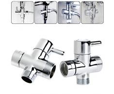 CADANIA T-Adaptateur 3 Voies Vanne pour Inverseur Bain Toilette Bidet Pulvérisateur Pommeau De Douche