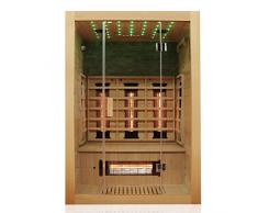 Dewello MILTON Cabine de sauna infrarouge 135 x 105 cm avec projecteur à spectre complet, spot et accessoires