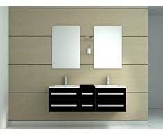 interougehome ensemble de meubles de salle de bain en bois avec double vasques coloris noir - Meuble Salle De Bain Noir Laque Brillant interougehome ensemble de meubles de salle de bain en bois avec double vasques coloris noir - Meuble Salle De Bain Noir Laque Brillant