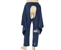 YLOVOW Pantalons de survêtement Premium Breakaway Pants-Mens-Shelter Cloth Sac à Urine pour Poches pour Patient handicapé Toilettes Soins à Domicile pour Femmes,ThinBlue,XL