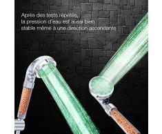 【Remise de 15%】Pomme de Douche LED, Iyowin Douchette Lumineuse contrôlée par la température avec 3 trois Couleurs