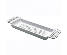 ZHDHOME Plateau de baignoire pour chevalet de bain, égouttoir à vaisselle antirouille pour téléphone, jouets, livre, bougie, tablette, accessoires de salle de bain, séchage compact et extensible