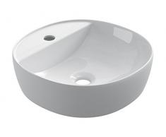 STARBATH PLUS Vasque À Poser Salle De Bain Céramique Ronde Lavabo SFOC40 (40 x 40 x 12 cm)