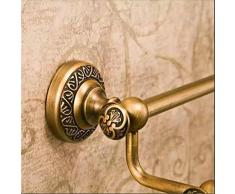 Weare Home Barre porte-serviette doublée Support Serviette Laiton Rétro Finition Laiton Antique Fixation Murale longueur: 60CM Etagère de Salle de bain Classique
