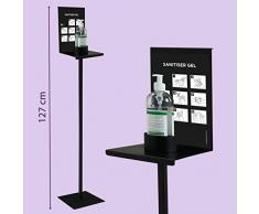 Q&B Graphifiche Colonne pour gel TOR10 Lampadaire pour gel lave mains Noir
