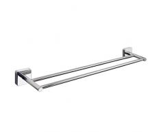 Kapitan Quattro 60 cm Porte-Serviette Deux Mural Auto-adhésif Salle de Bain Acier Inoxydable Fini Poli, fabriqué dans lUE, Garantie 20 Ans