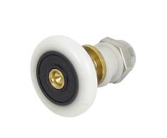 6 pièces Roulement 25 mm Poulie, Wcic Cuivre excentrique de roue de douche en verre Porte Roues Rouleaux coureurs pour salle de bain Porte de douche sauna Vapeur CABINS