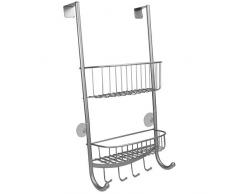 Panier de douche à 2 niveaux | Porte-douche sur porte | Panier de rangement antirouille | Étagère de rangement pour douche | Organisateur de toilette | Caddie de salle de bain | M&W