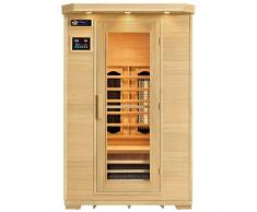 Artsauna Oslo Cabine Infrarouge avec système de Chauffage Triple | 2 Personnes | Hemlock Bois | 120 x 100 cm | Cabine de Sauna Infrarouge Infrarouge