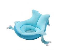SUREH Coussin de bain antidérapant pour bébé de 0 à 12 mois, Tissu serviette., bleu, 37 x 47x26 cm