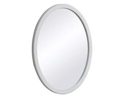 L.TSA Miroirs Salles de Bains Accessoires Miroir Mural Rond avec encadrement en Bois Panneau en Verre Flottant à endos argenté Miroir cosmétique Ovale pour Meuble-lavabo de Salle de séjour,