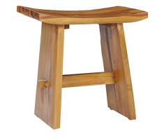 mewmewcat Tabouret Salle de Bain, Tabouret de Salon en Bois de Teck Massif Fait à La Main 50 x 30 x 50 cm
