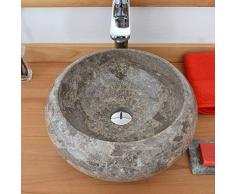 Ocean Line Vasque à Poser en marbre Gris, Luna