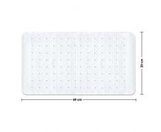 Tapis de fond de bain casa pura® Pure blanc antidérapant | pour douche et baignoire, 3 tailles | sans PVC/latex, antiglisse | 69x39cm (rectangulaire)