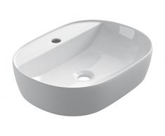 STARBATH PLUS Vasque À Poser Salle De Bain Céramique Ovale Lavabo SFOC50 (50 x 38 x 12 cm)