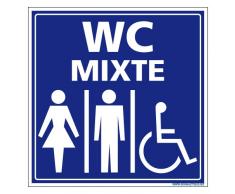 Adhésif - Toilettes WC Mixte et Handicapé - Dimensions 250 x 250 mm - Protection Anti-UV