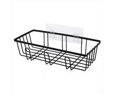 Rishx Support de Rangement de Rangement pour Meuble-lavabo sans Perforation avec 3 Crochets, Organisateur Flottant Grande capacité Accessoires pour matériel de Salle de Bain (Color : Black)