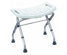 LOMOS Tabouret de Bain et de Douche Repliable et réglable en Hauteur, Blanc