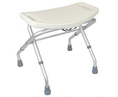 PrimeMatik - Tabouret de Douche Pliant antidérapant et réglable en Hauteur 50x30 cm