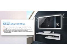 FORAM Moderne Miroir avec LED Illumination Salle de Bain avec Accessoires - sur Mesure - LED Lumineux Miroir avec Éclairage intégré L01