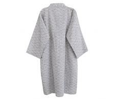 Unisexe Peignoir de Bain Douche Coton Robe de Chambre Kimono Homme Femme Chemise Vêtement de Nuit Confortable Pyjamas Yukata Lâche pour Hôtel Spa Maison Natation Khan Vapeur Sauna avec Poche Ceinture