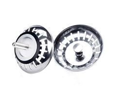 LBTrading Filtre evier Cuisine, 2 pcs 80 mm en Acier Inoxydable Protector Bouchon de vidage lavabo pour Cuisine Salle de Bain Douche
