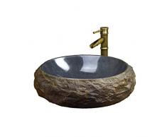LWY Antique Stone Wash Basin marbre Vasque Rétro Art lavabo évier en Pierre (50x15cm) P3/20