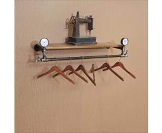 Nologo YO-TOKU Porte-serviettes mural en fer forgé Style vintage 110 x 20 cm