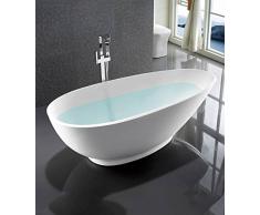 Baignoire îlot design ovale en acrylique moderne et simpliste 190 cm Léona