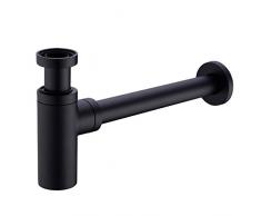 Trustmi Laiton rond avec lavabo Bouteille Piège à déchets, Chrome ou Noir mat