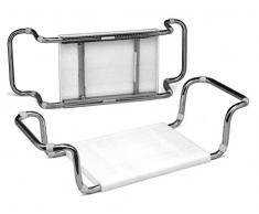 Siège pour baignoire en Polypropylène structure tube chromé blanc, 41 x 35 x 61 cm -PEGANE-
