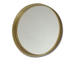 ZHTY Miroir Mural en Bois rétro Miroir Rond - Premium Panneau Rond en Verre Flottant - Meuble-lavabo, Chambre ou Salle de Bain