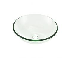 [neu.haus] Lavabo de verre trempé rond [Ø42cm] Vasque voile