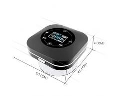 HOMYY Bluetooth Haut-Parleur de Douche de Bain Lecteur de Musique FM Radio sans Fil étanche Portable Unique Ventouse puissante écran LCD Batterie intégrée, Bleu, Taille Unique