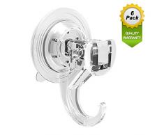 Quntis Lot de 6 Crochet Mural à Ventouse 70mm Plastique Transparent, Crochet Ventouse Porte Serviette Torchon Couronne Accroche Manteau Peignoir Douche, Accessorie de Cuisine Salle de Bain Bureau