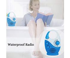 Radio AM/FM sans fil Bluetooth avec haut-parleur - Poignée radio avec insertion de carte, mini-douche étanche pour salle de bain privée