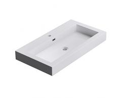 Lavabo suspendu vasque à poser blanc 90cm évier Sogood Colossum818 90x48x10cm