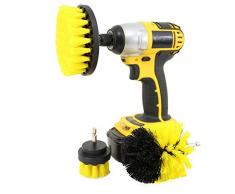EdBerk74 Professional Drillbrush Surfaces de Salle de Bain - Bain - Carrelage et coulis de Douche - Kit de Nettoyage Tout Usage pour récurage à la Vapeur - Jaune