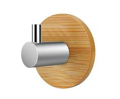 Crochet de Suspension Mural sans Perforation, Crochets en Acier Inoxydable 304 et Porte-Serviettes en Bambou, Supports de Crochets Adhésifs Imperméables pour Manteau Suspendu, Ceinture, Clés, Casque