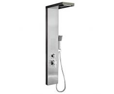 Elbe Colonne douche en acier inox 304 avec mitigeur, Panneau douche multifonctionnel 4 fonctions, douche cascade et hydromassante