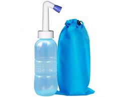 Vaporisateur de bidet portable de voyage pour enfants, femmes enceintes, soins post-accouchement, bidet de voyage avec capacité de 450 ml et buse coudée, bleu clair