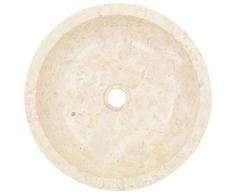 Nishore Lavabo Salle de Bain a Poser Vasque à Poser de Salle de Bain Évier en Marbre 40 x 12 cm Crème Fait à la Main