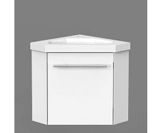 AICA sanitaire Meuble dangle Moderne，Meuble Lave-Mains à Suspendre avec lavabo, Meuble de Rangement Blanc 40cm