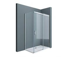 Cabine de douche transparent 90x110 paroi de douche avec porte coulissante pare douche doporro rectangulaire en angle 90x110x195cm entrée gauche