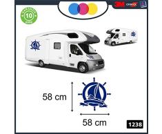 Wall Stickers 1238 Sticker Mural 1 Autocollant Bleu - Vasque - Voilier - Bateau - Timon - Bateau - Camper - FURGONI E Van