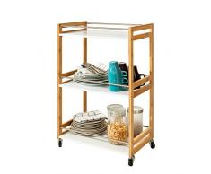 SoBuy® FKW32-WN Desserte de Cuisine de Service Meuble de Rangement Chariot de Cuisine Salle de Bains Roulant, L51xP30cmxH81cm