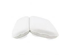 iShine Oreiller de Bain avec 7 Ventouses Oreiller de Baignoire Hydrorésistant PU Oreiller en Mousse Coussin de bain Appui-tête pour Baignoire Support de cou Blanc