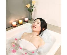 Coussin de Bain, Oreiller Baignoire pour Bain Relaxant ou Spa Familiale, Oreiller Anti-Moisissure Sèche Rapide et Comfortable - Blanc