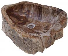 Guru-Shop Lavabo en Marbre Massif, Lavabo, Cuvette, Lave-mains en Pierre Naturelle - Modèle 2, Marron, 14x53x34 cm, Lavabos, Lavabos Baignoires